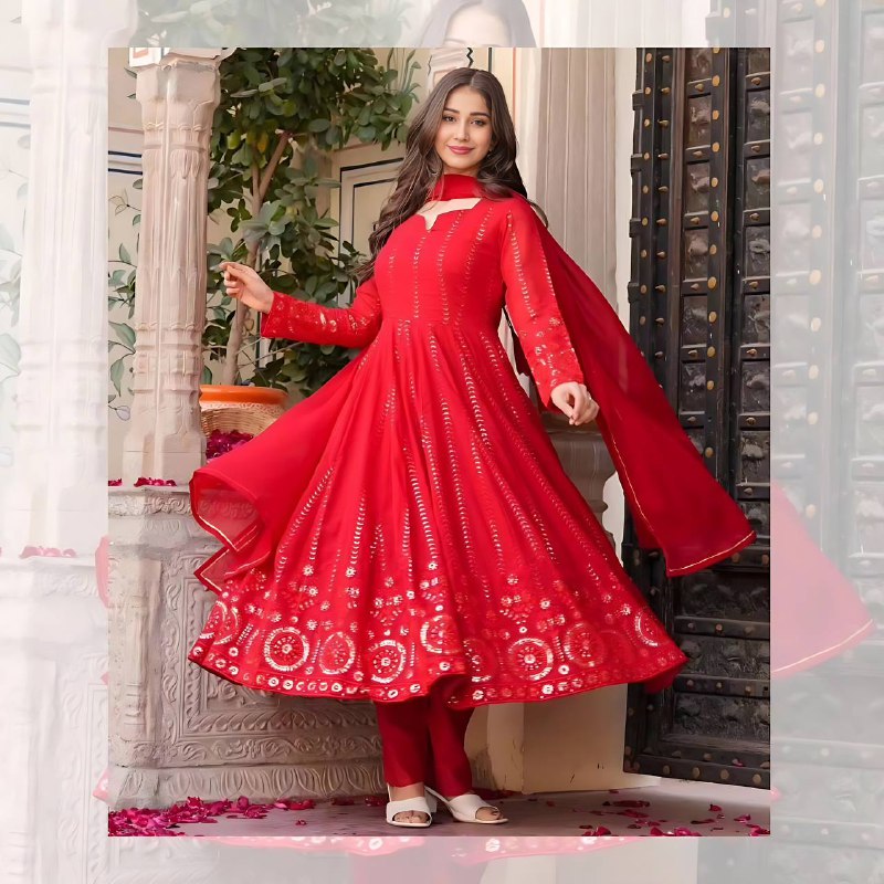Parvati  Premium Mehrooni Red Suit Set