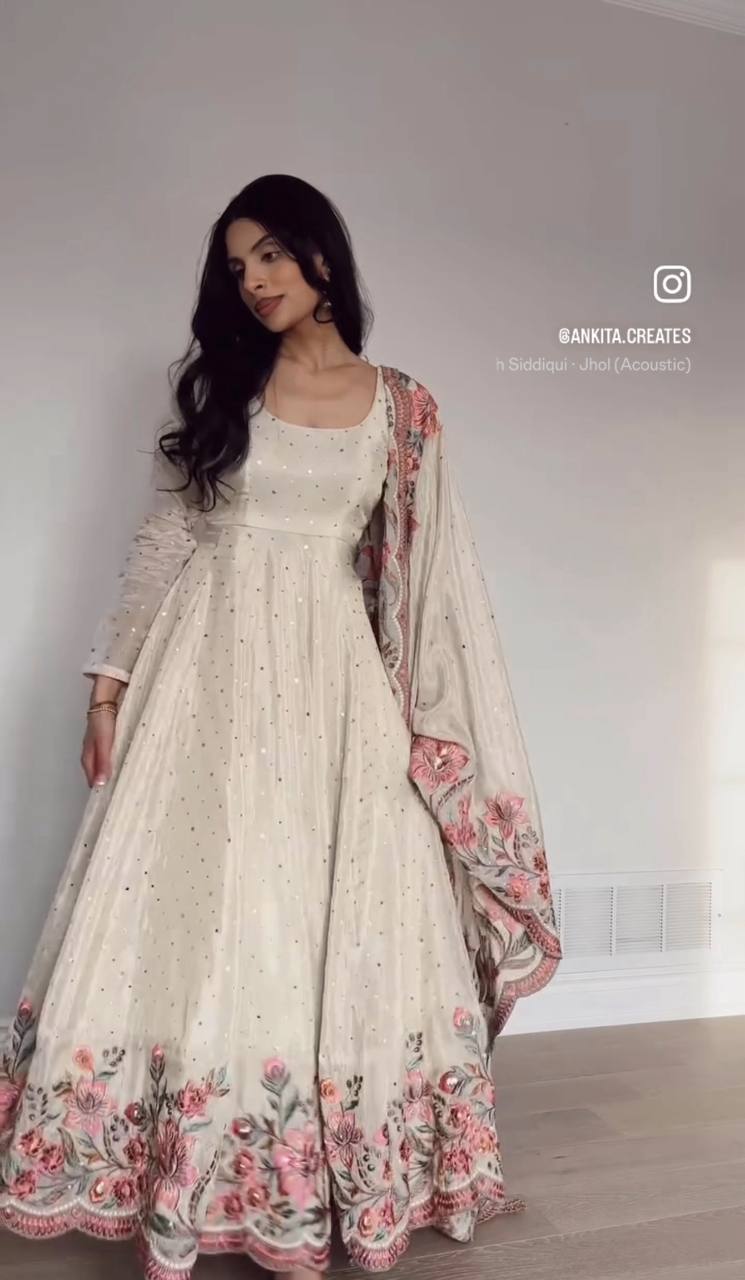 NAINA CINON SILK ANARKALI SUIT SET