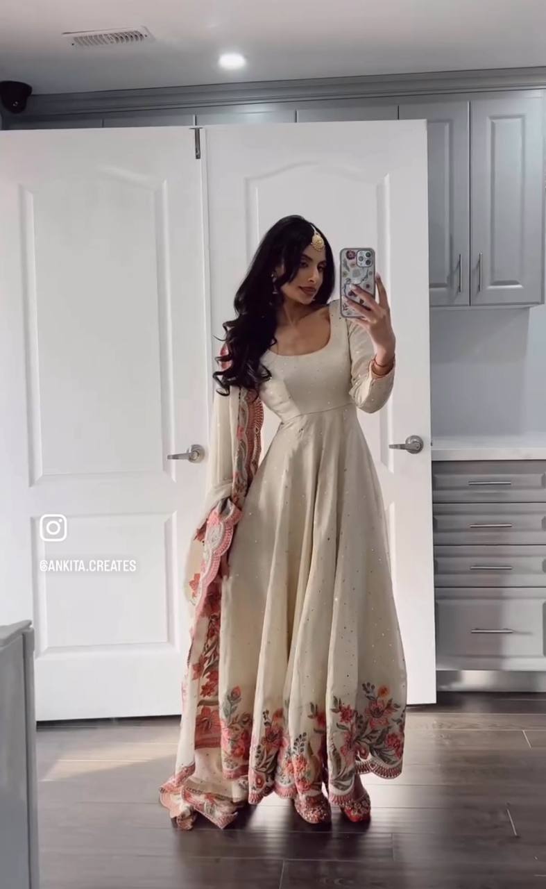 NAINA CINON SILK ANARKALI SUIT SET