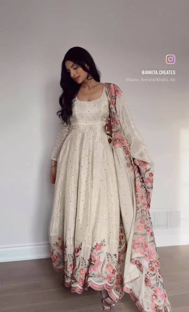 NAINA CINON SILK ANARKALI SUIT SET