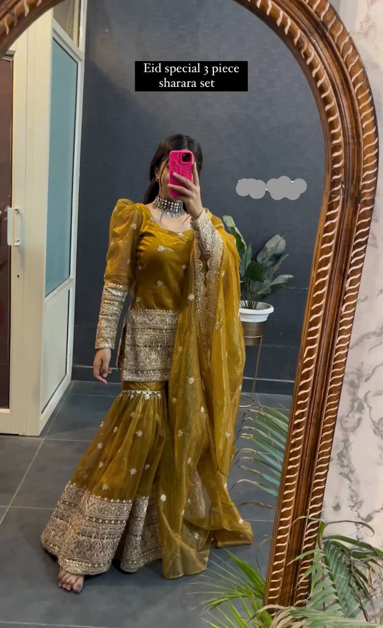 TISHYA COSMOS SHARARA SUIT SET