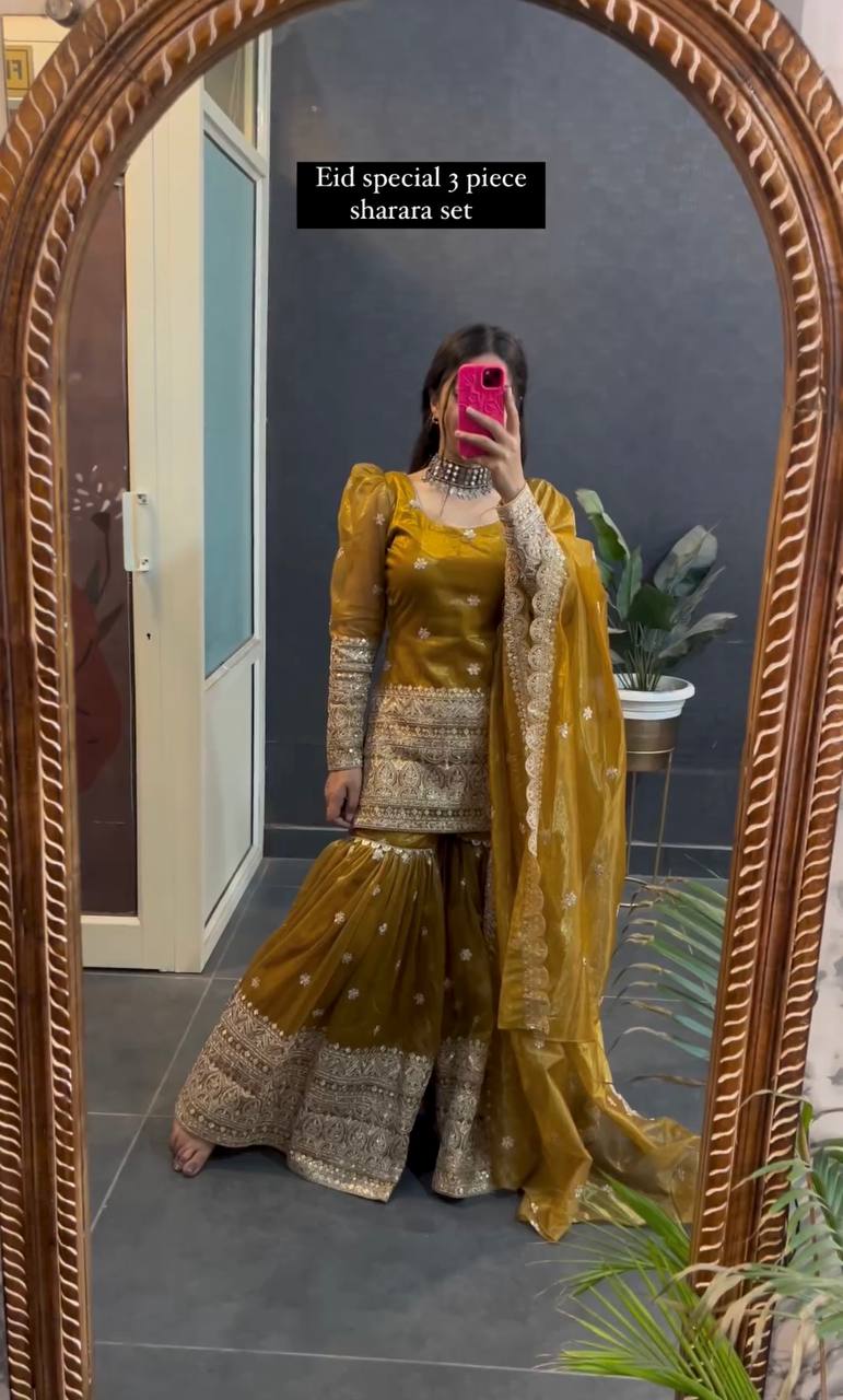 TISHYA COSMOS SHARARA SUIT SET