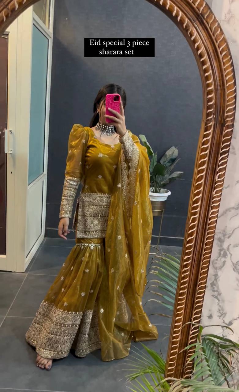 TISHYA COSMOS SHARARA SUIT SET