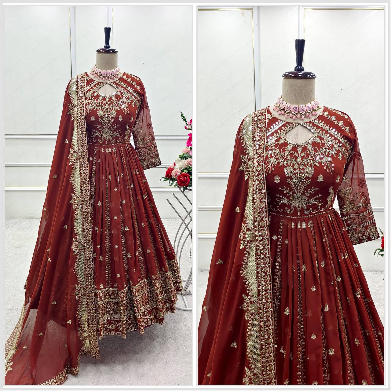 SINDOORVA MAROON DESIGNER SUIT SET