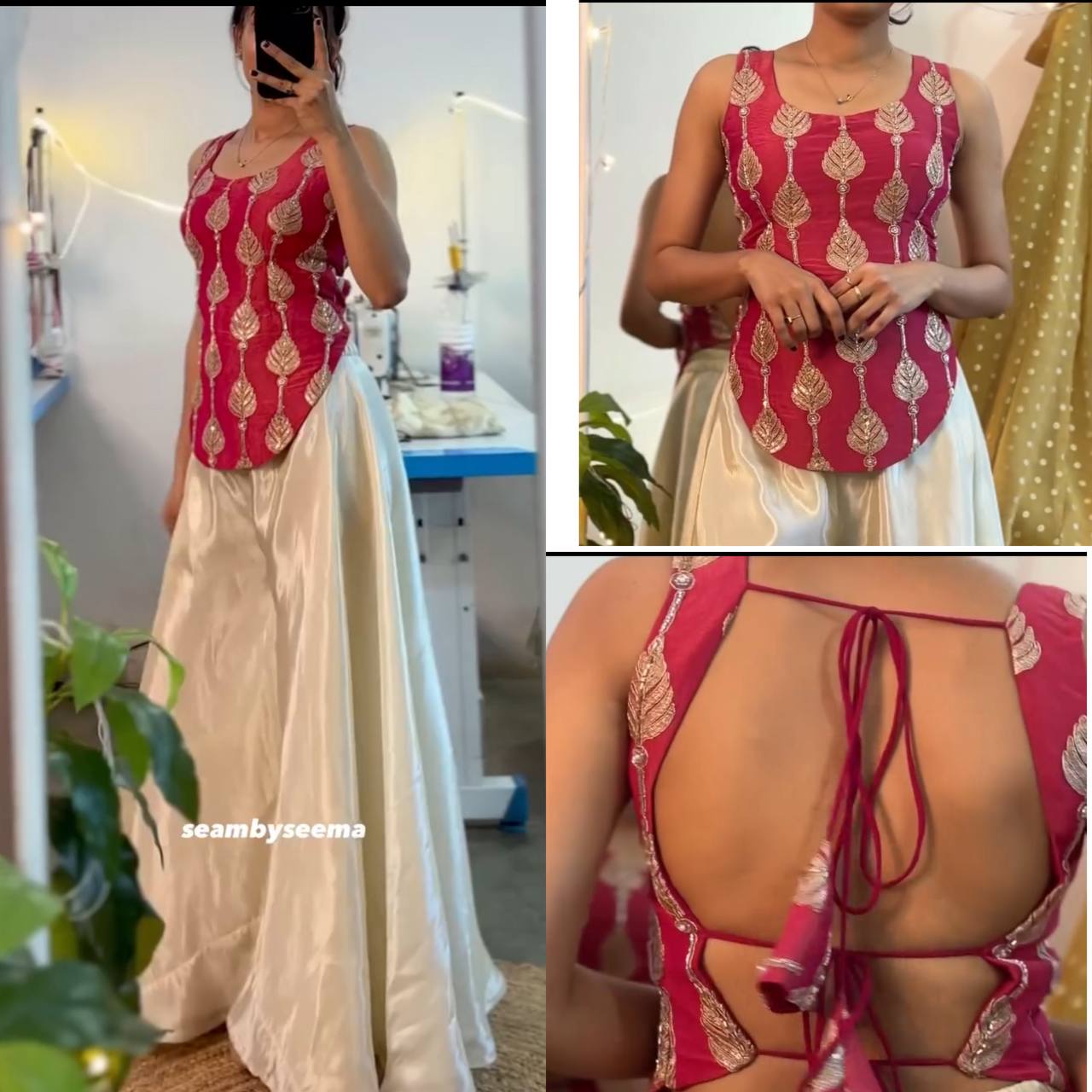ROZANA TOP PLAZO SUIT SET