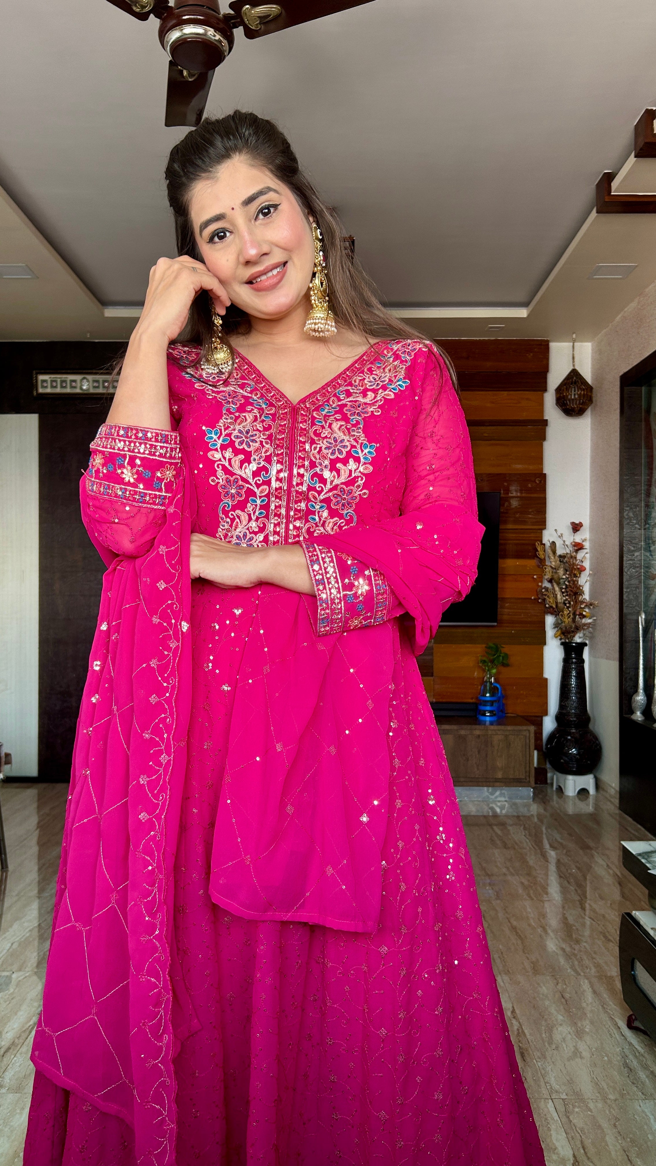 TANIYA EMBROIDERED GEORGETTE SUIT SET
