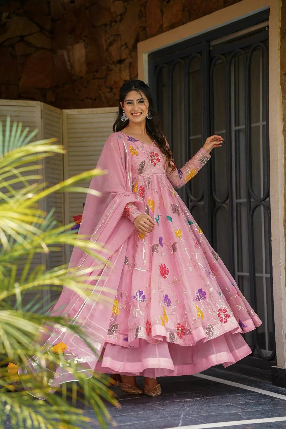 ROSAIRA PINK SHARARA SUIT SET