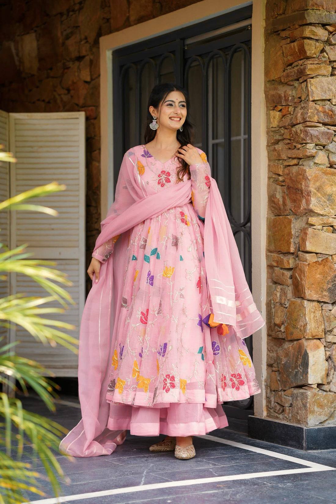 ROSAIRA PINK SHARARA SUIT SET