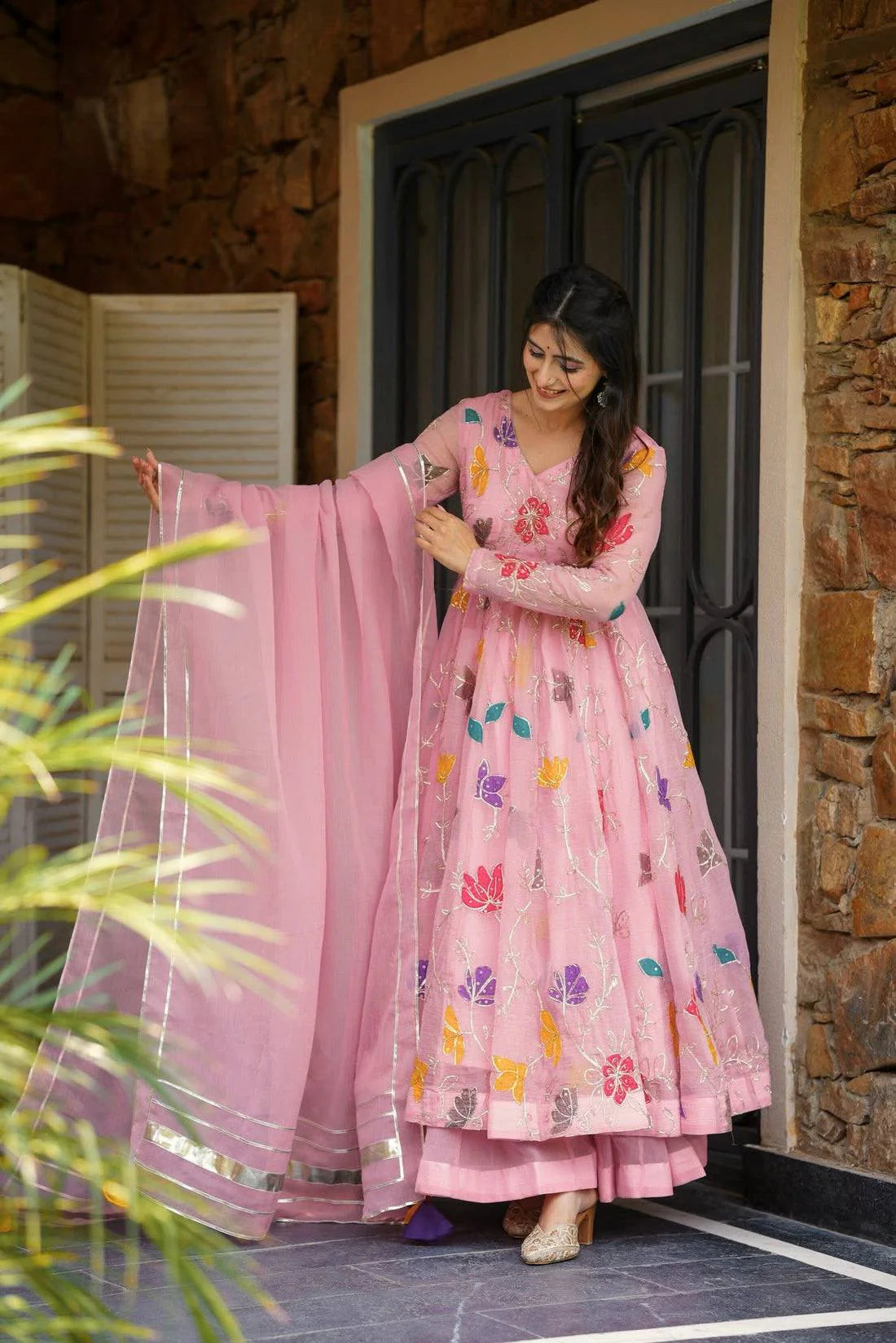 ROSAIRA PINK SHARARA SUIT SET