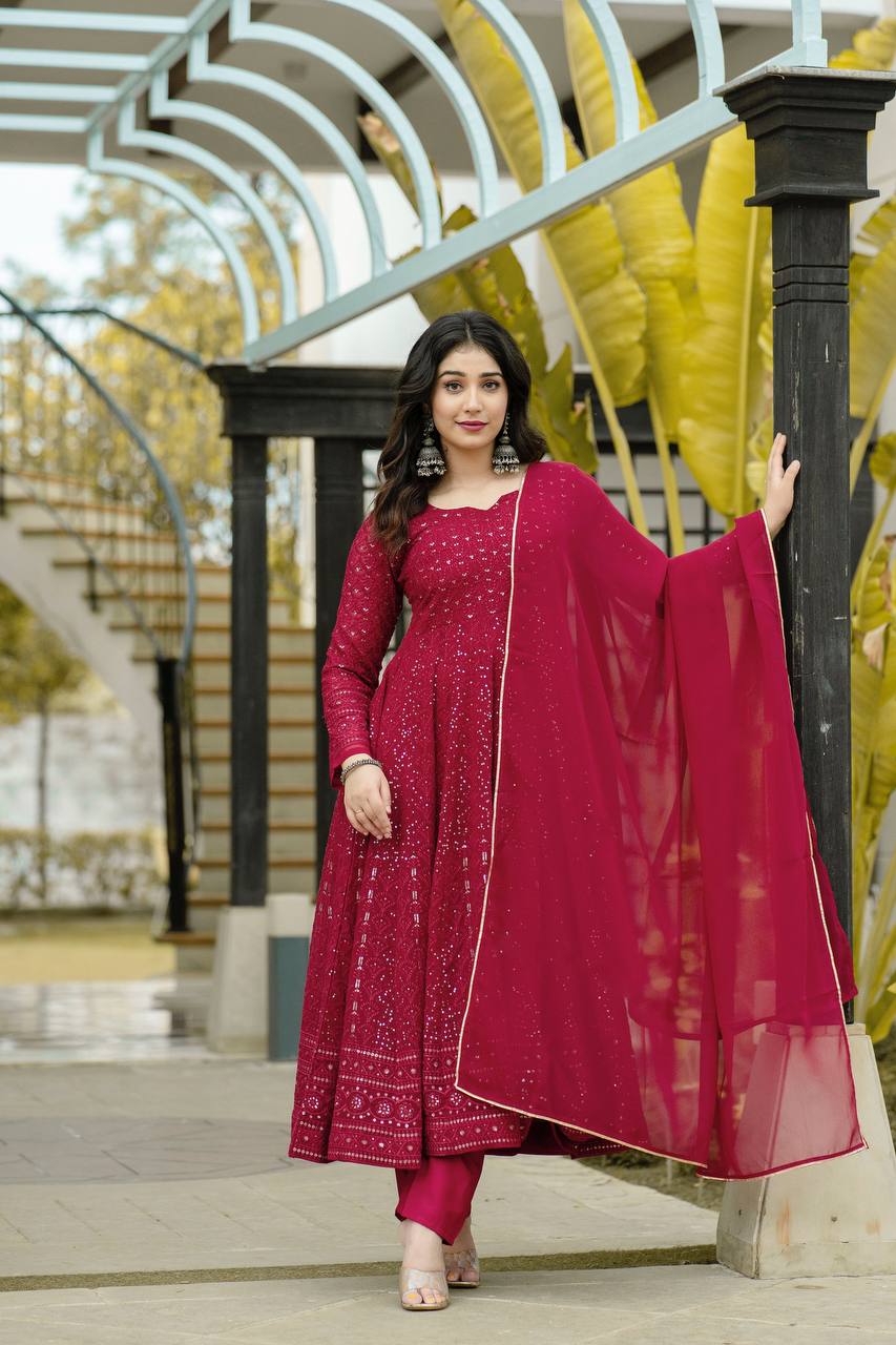 SUNHERI FUX GEORGETTE SUIT SET-6013