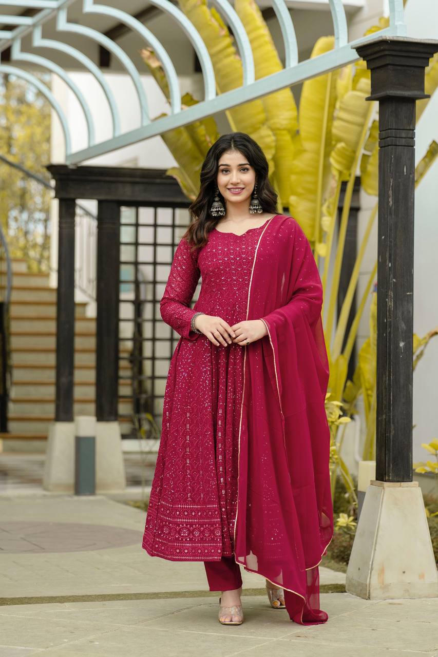 SUNHERI FUX GEORGETTE SUIT SET-6013