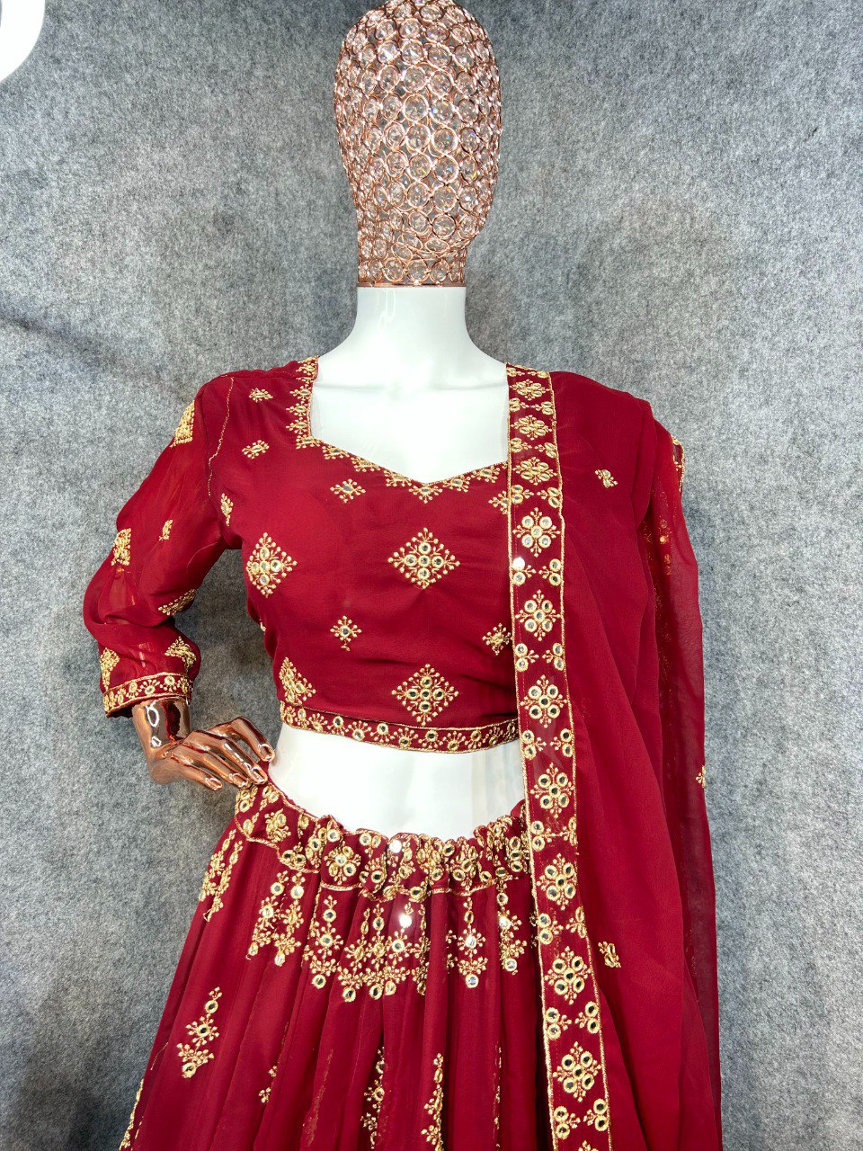 2- Color Embroidered Attractive Party Wear Embroidered Georgette Lehenga choli has a Regular-fit and is Made From High-Grade Fabrics And Yarn.DC-L16