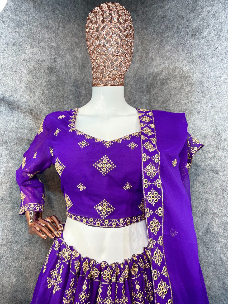 2- Color Embroidered Attractive Party Wear Embroidered Georgette Lehenga choli has a Regular-fit and is Made From High-Grade Fabrics And Yarn.DC-L16