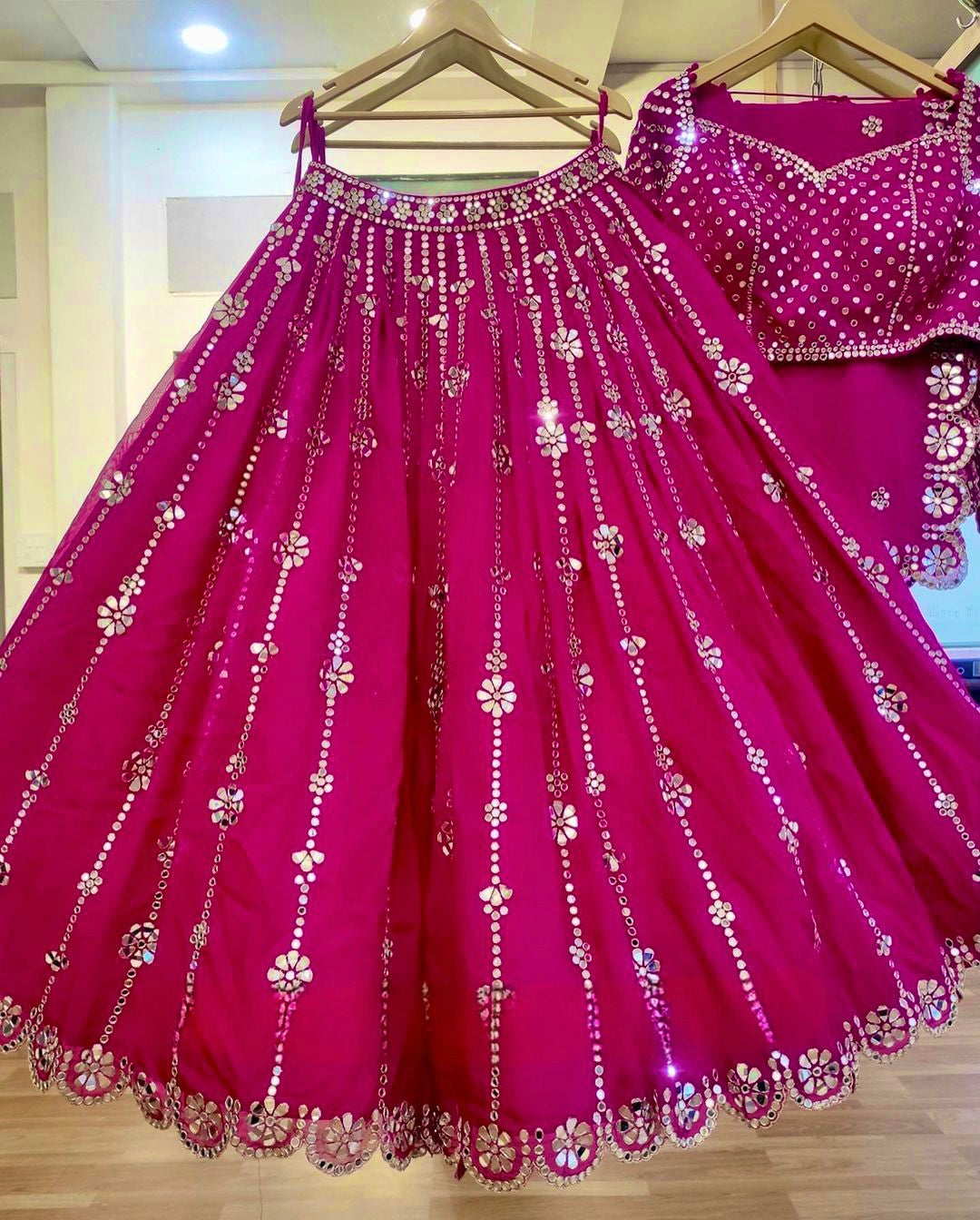Lehenga Choli : Rani pink georgette heavy sequence embroidery ...